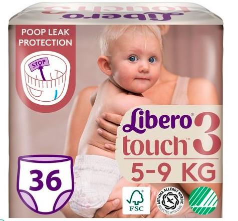 Підгузки-трусики Libero Touch розмір 3 (5-9 кг), 36 шт
